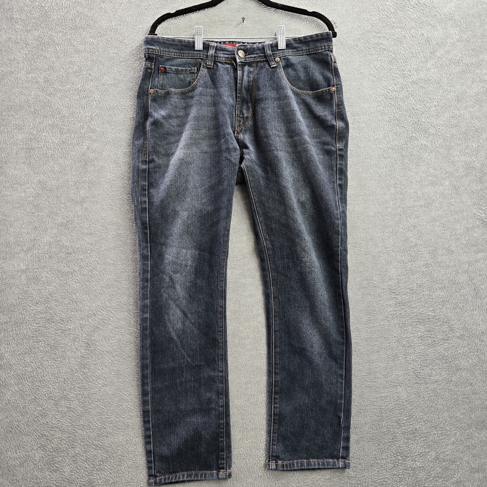 MBX Men Jeans 32X30 Gray Denim Slim Fit Zipper 27" Inseam